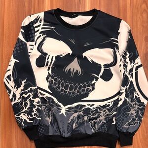 Edgy Black and White Skull Sweater